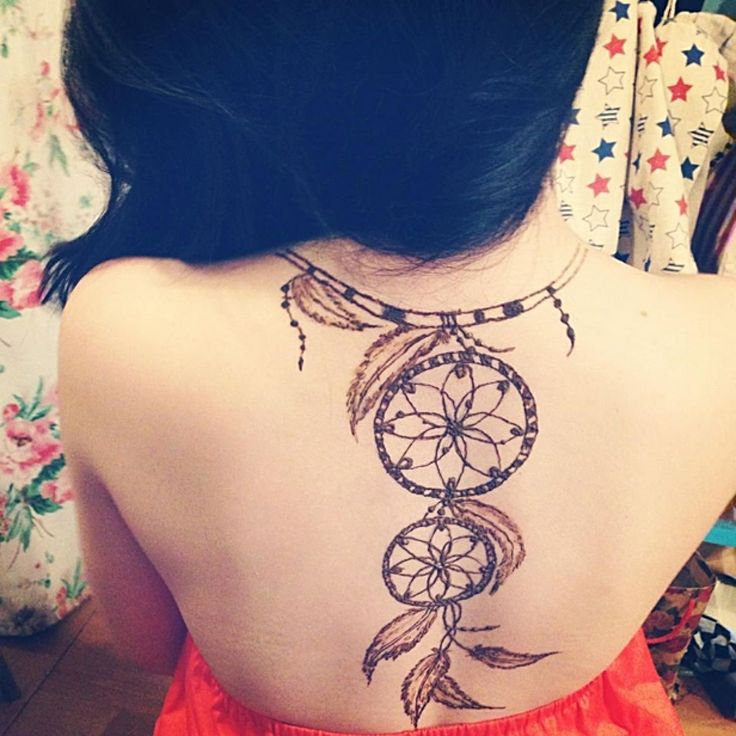 henna tattoo dreamcatcher on hands